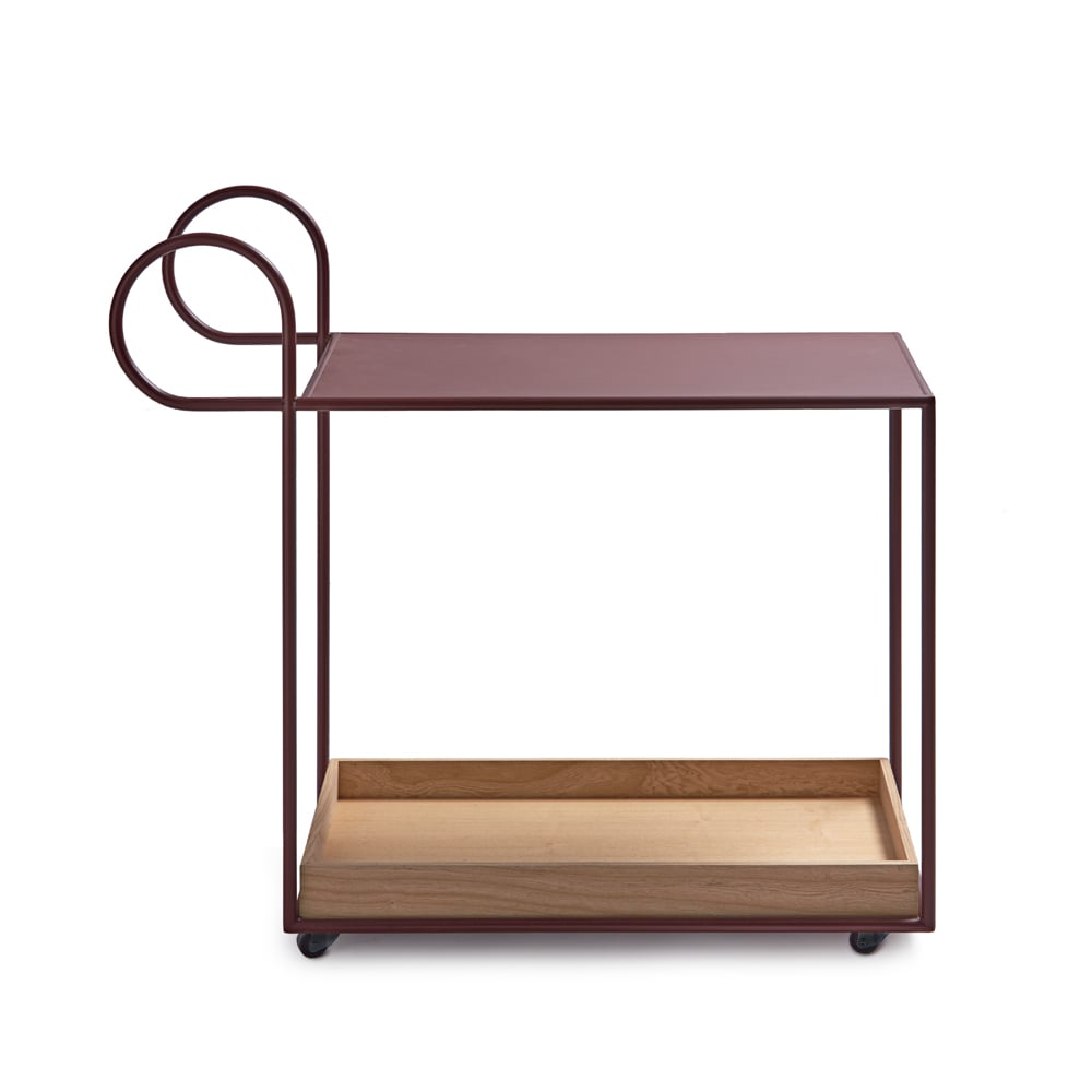 KLONG Julius serving trolley Red, oak tray | Scandinavian Design | Serving trolleys | Red