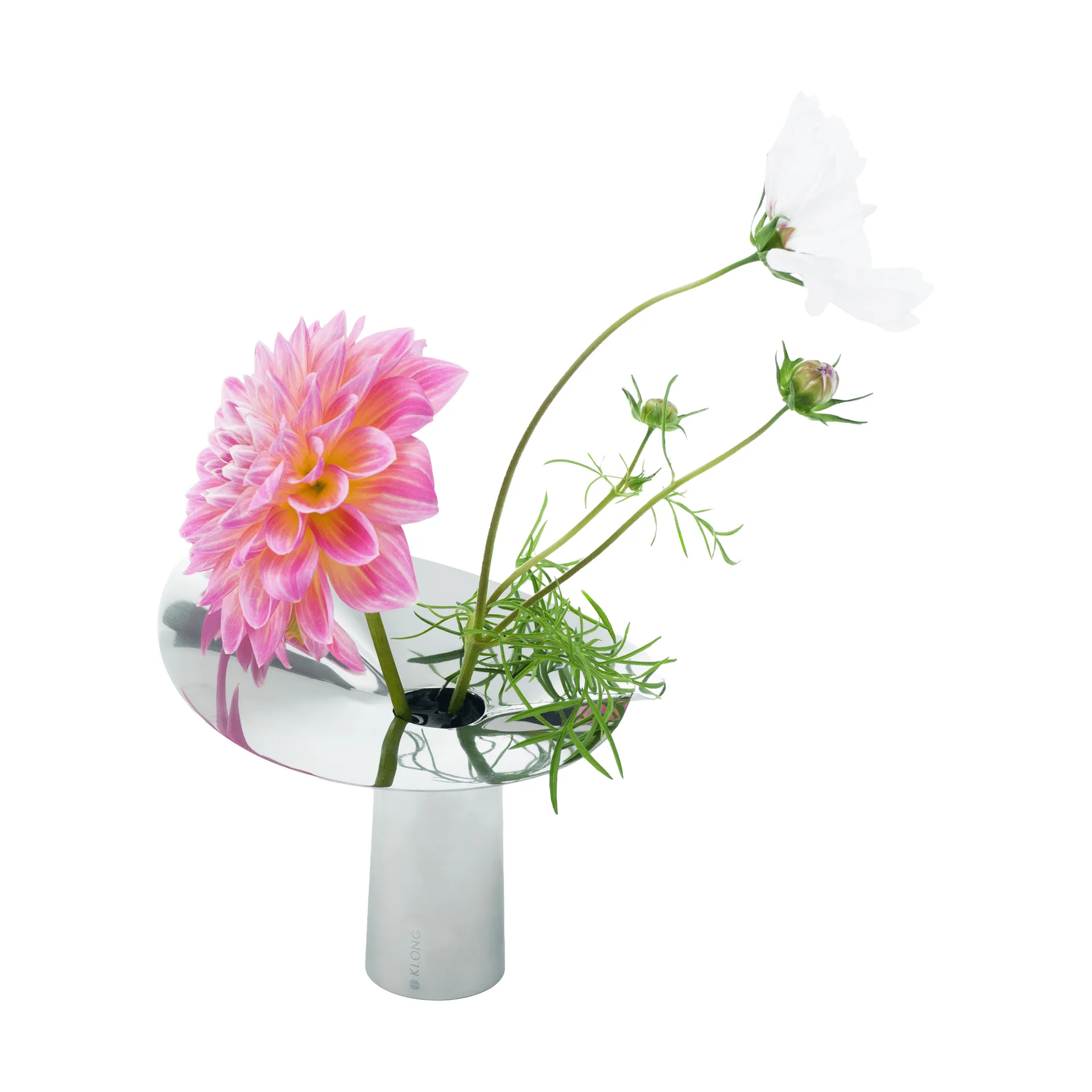 Löv vase-candle holder, Stainless steel. 10 cm KLONG