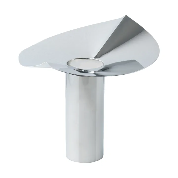 Löv vase-candle holder - Stainless steel, 22.5 cm - KLONG