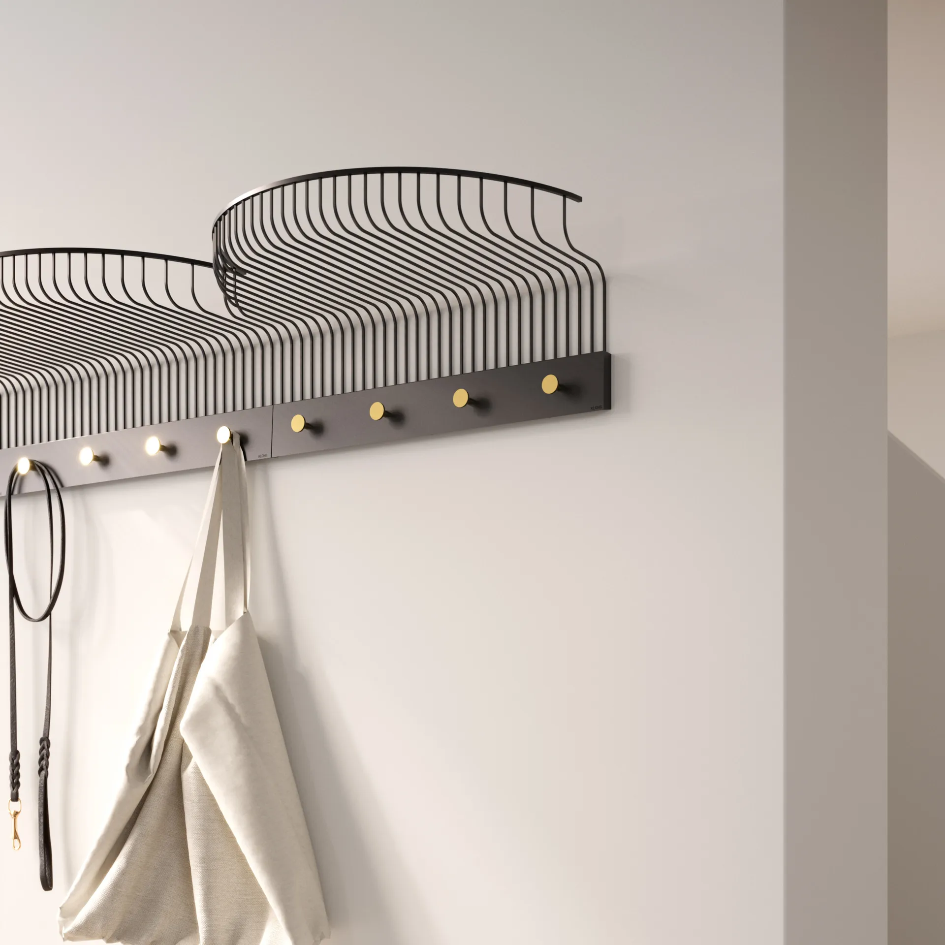 Lunett hat rack, Black KLONG