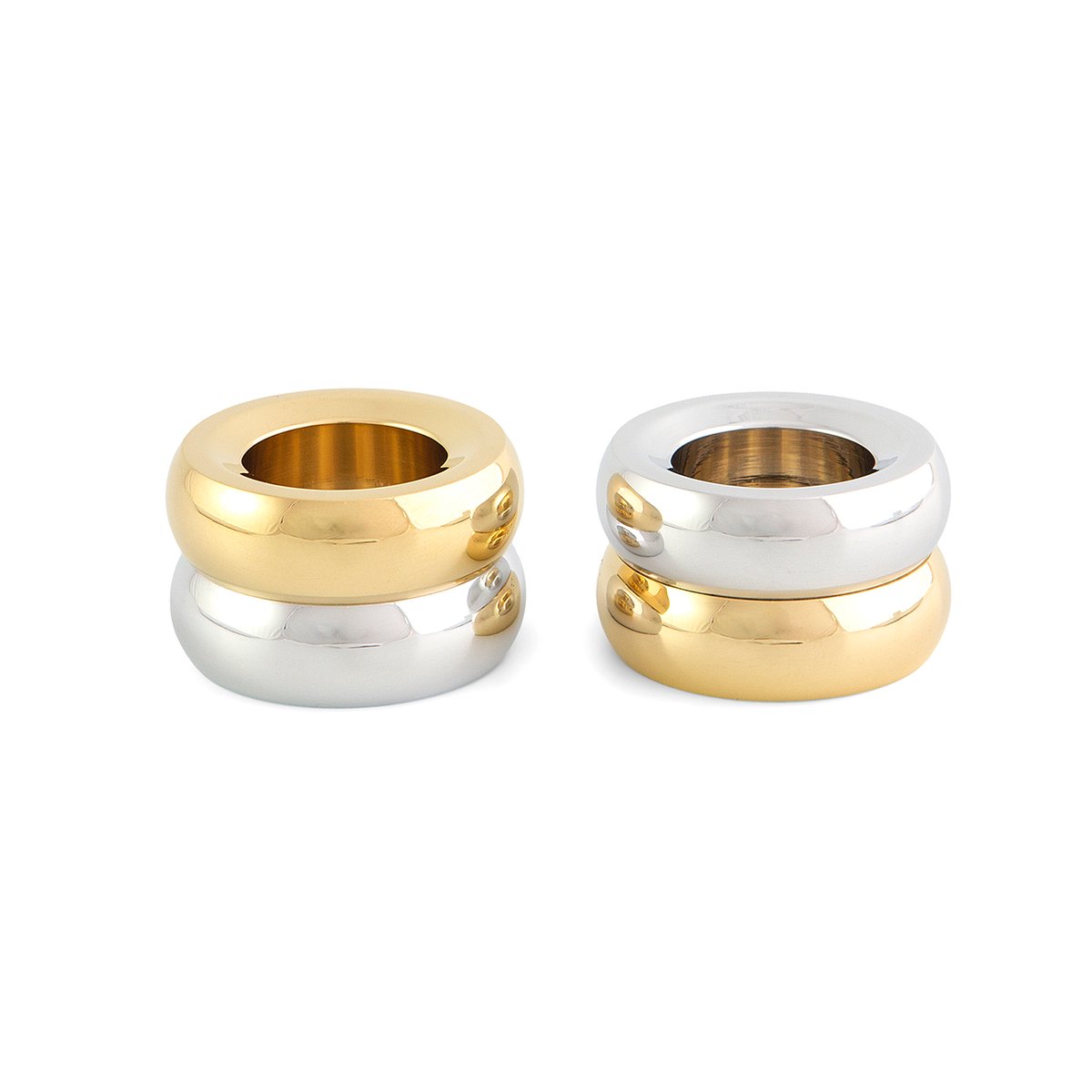 KLONG Marriage Duo candle sticks 2 pieces brass-silver