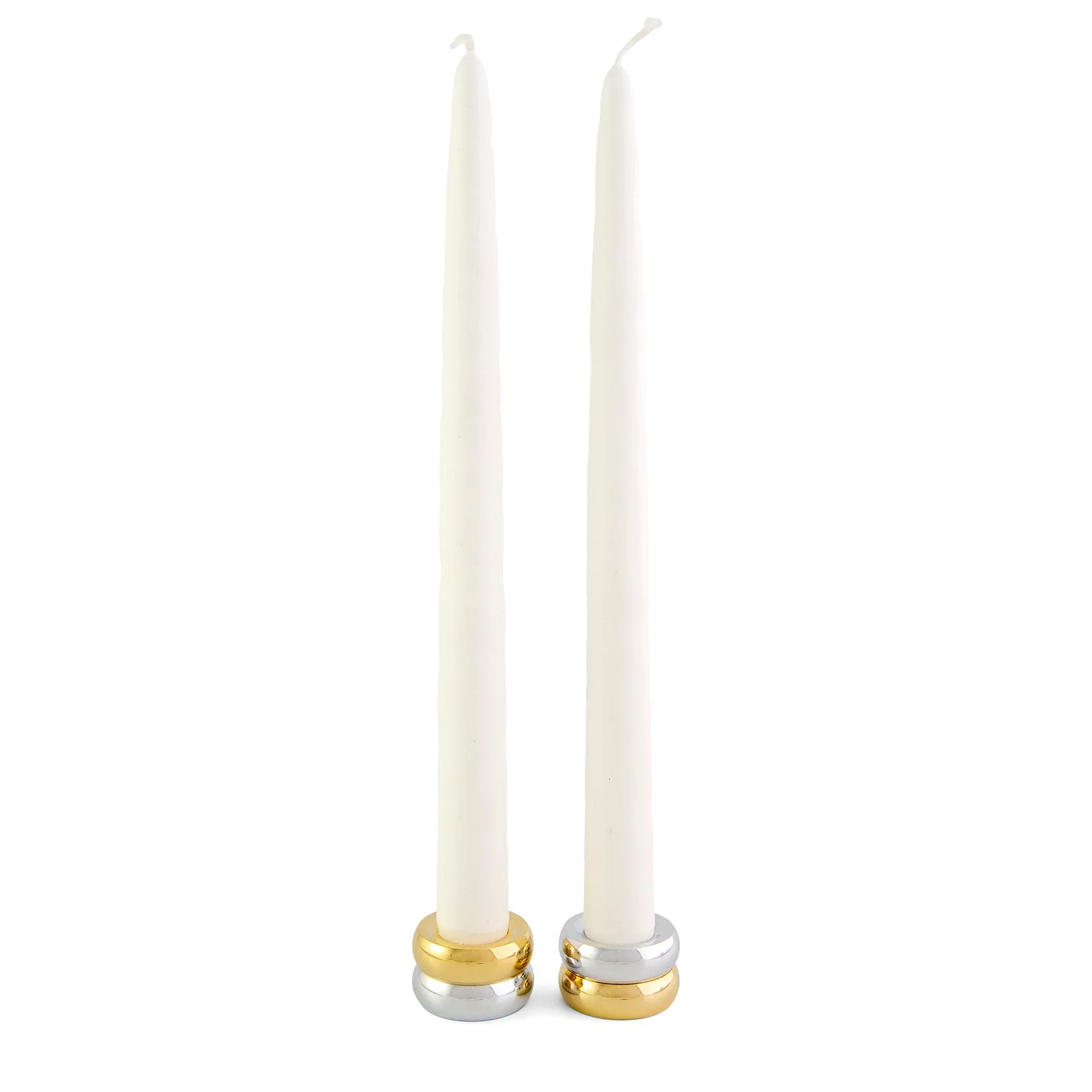 Marriage Duo candle sticks 2 pieces, brass-silver KLONG