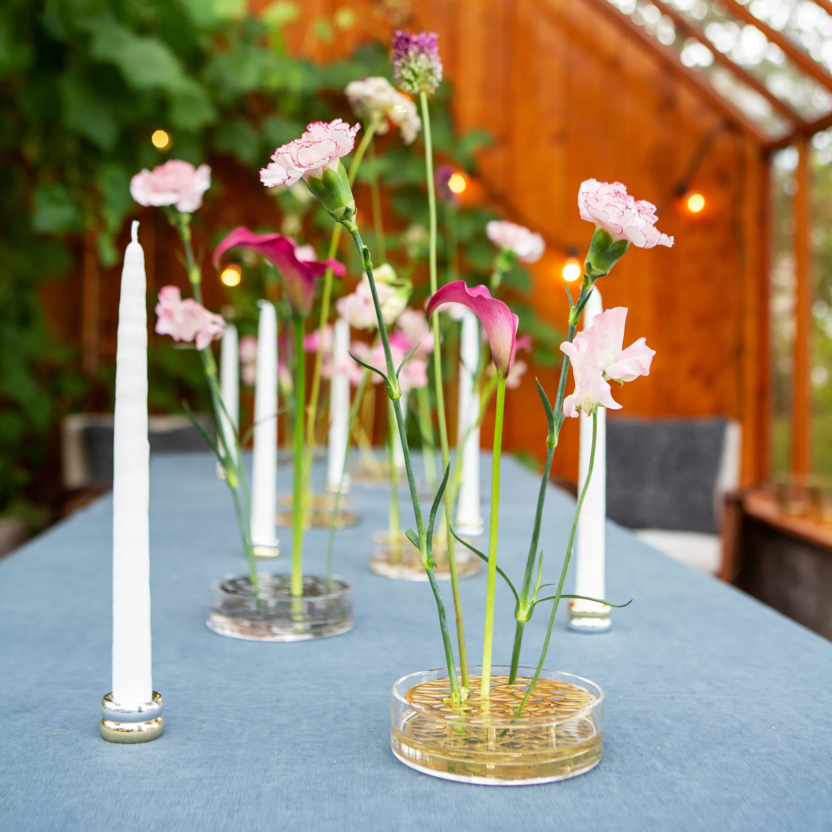 Marriage Duo candle sticks 2 pieces, brass-silver KLONG