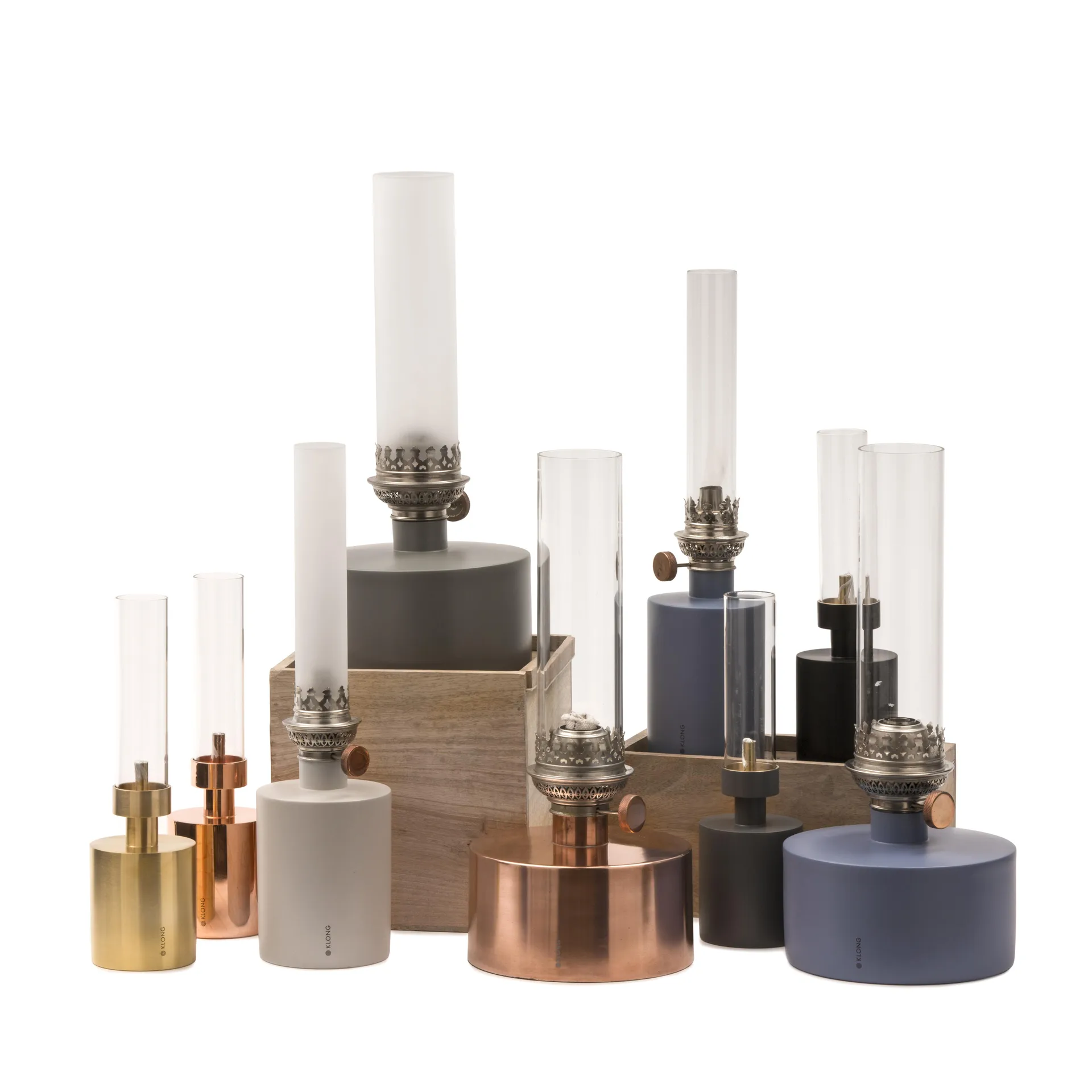 Patina oil lamp, small, black KLONG