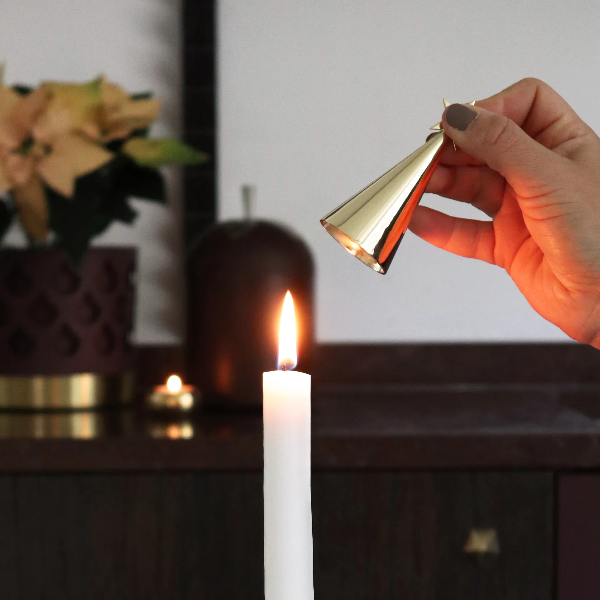 Star snuffer candle extinguisher, Brass KLONG