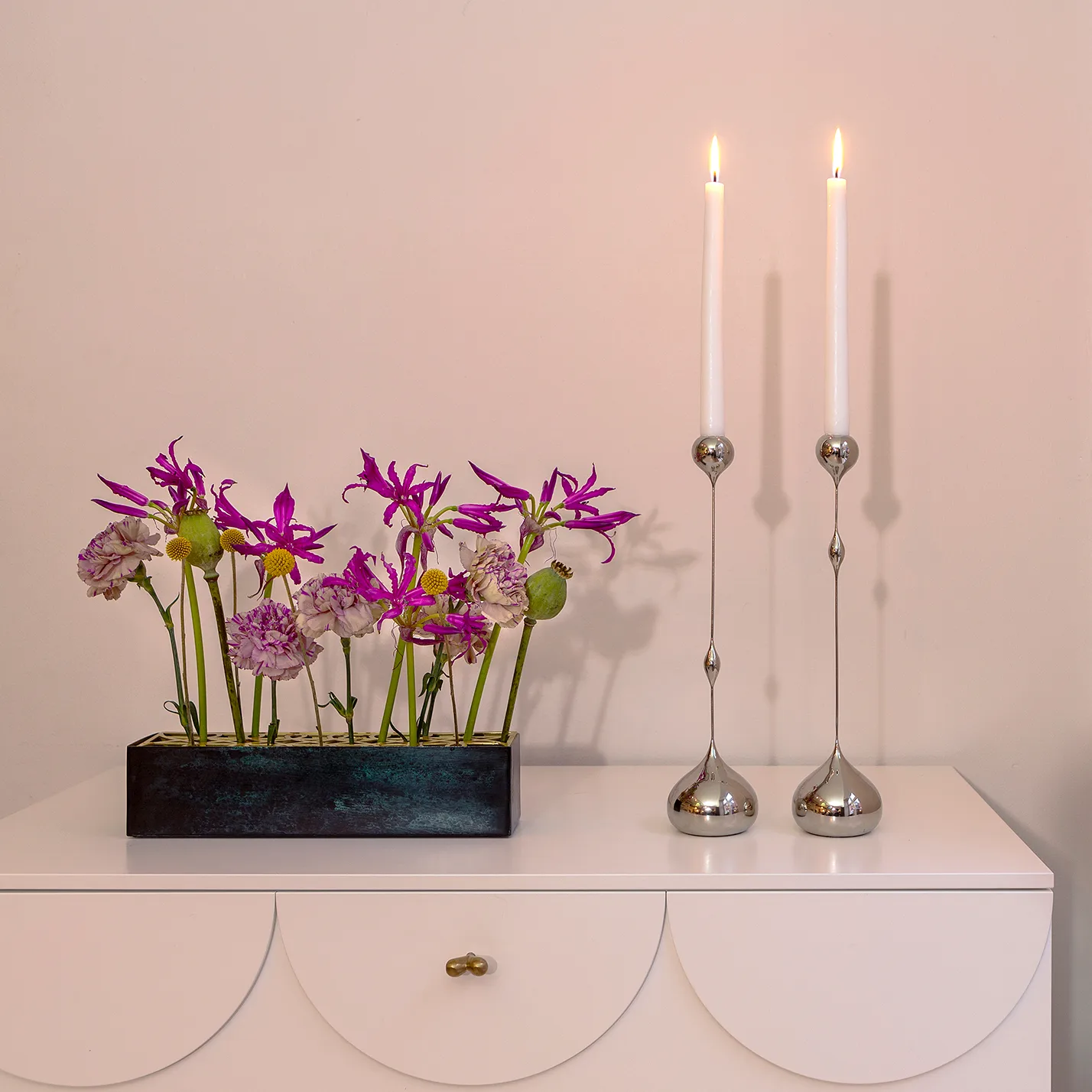 Tender candle holder high, Nickel KLONG