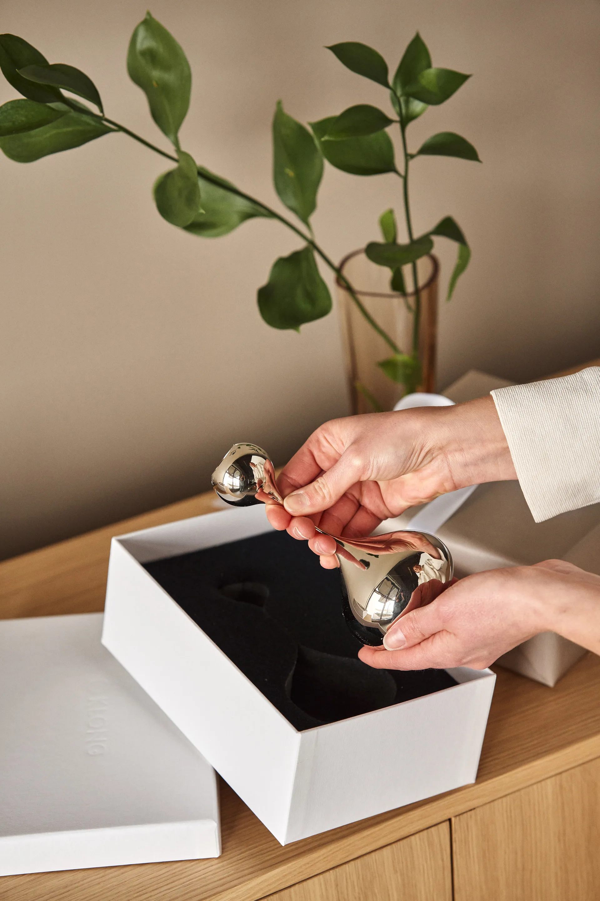 Tender candle holder small, Nickel KLONG