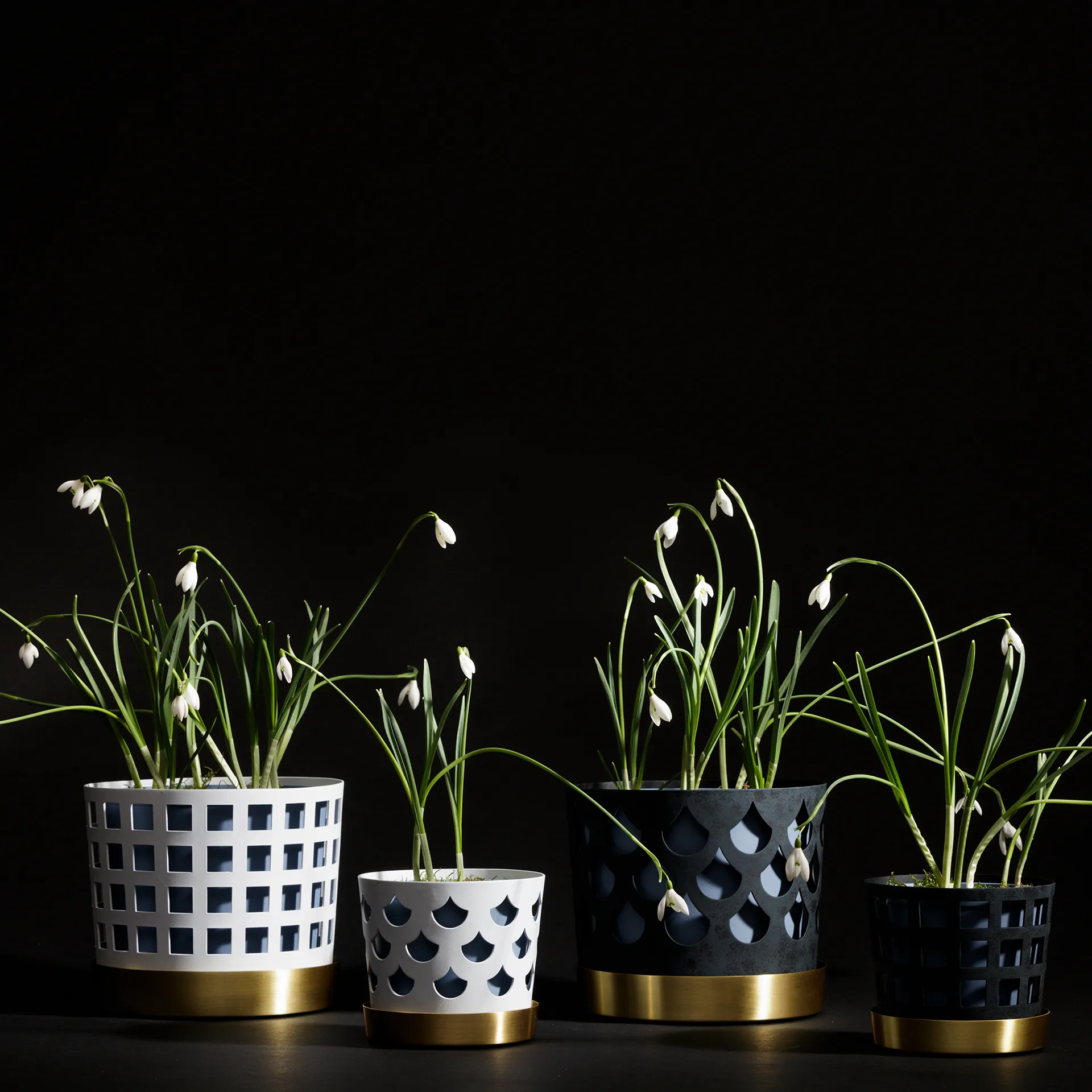 Trio flower pot drop small Ø12 cm, white KLONG