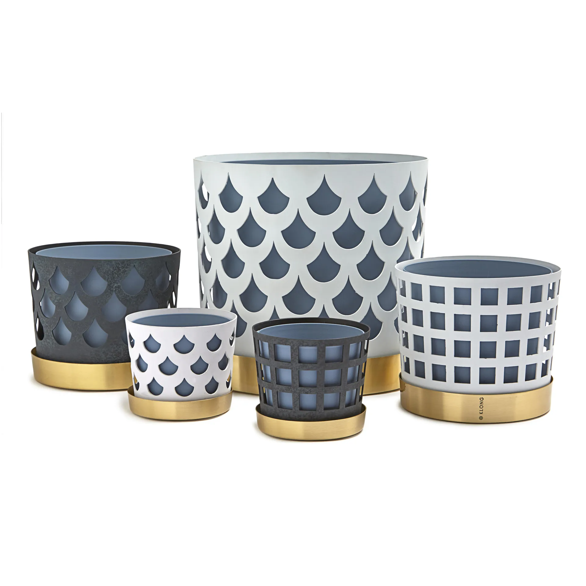 Trio flower pot square, medium, white KLONG