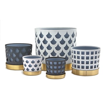 Trio flower pot square, medium - white - KLONG