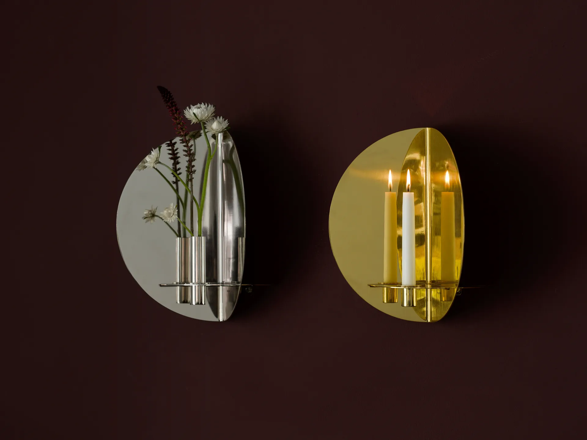 Twilight candle sticks wall, brass KLONG