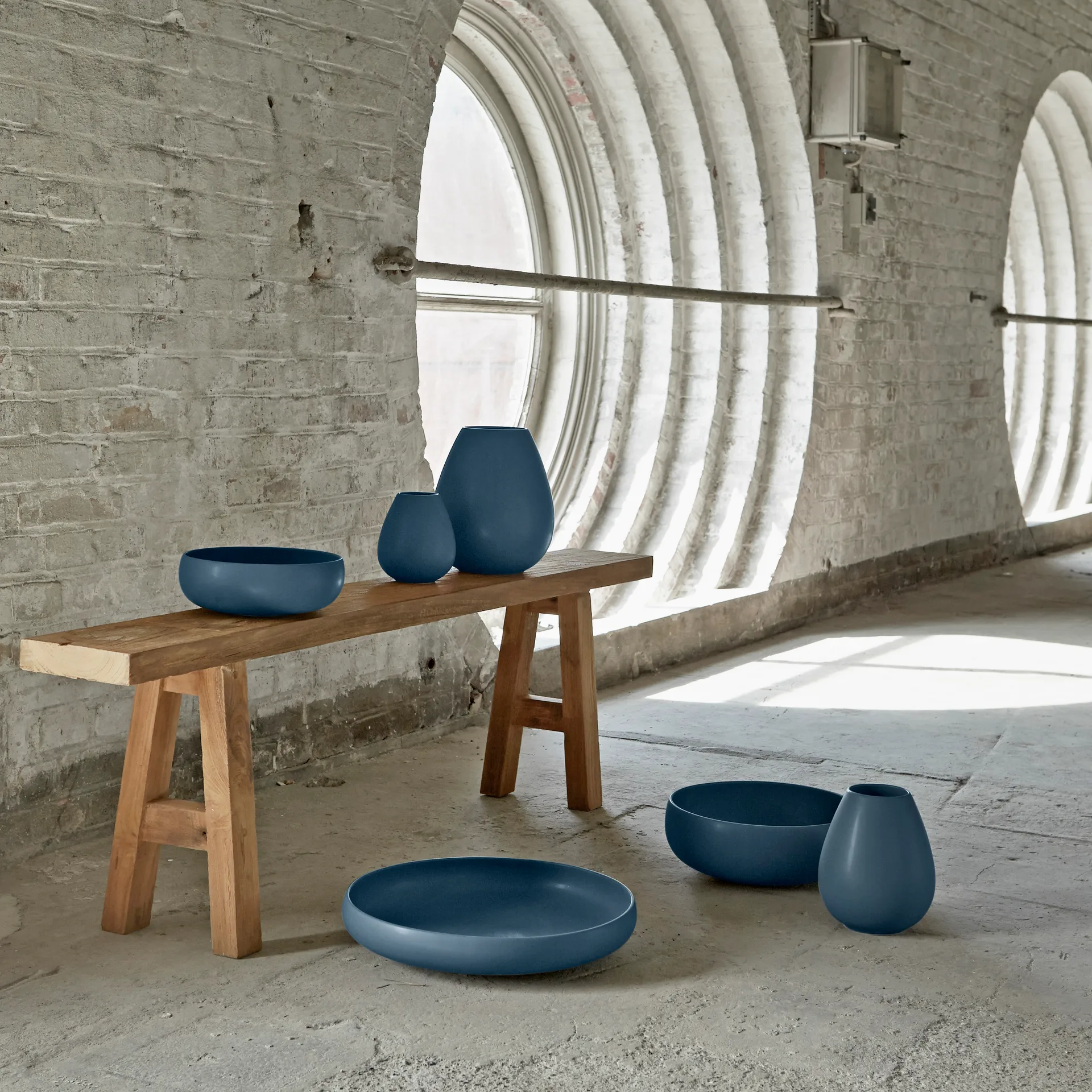 Earth bowl 30 cm, Blue Knabstrup Keramik