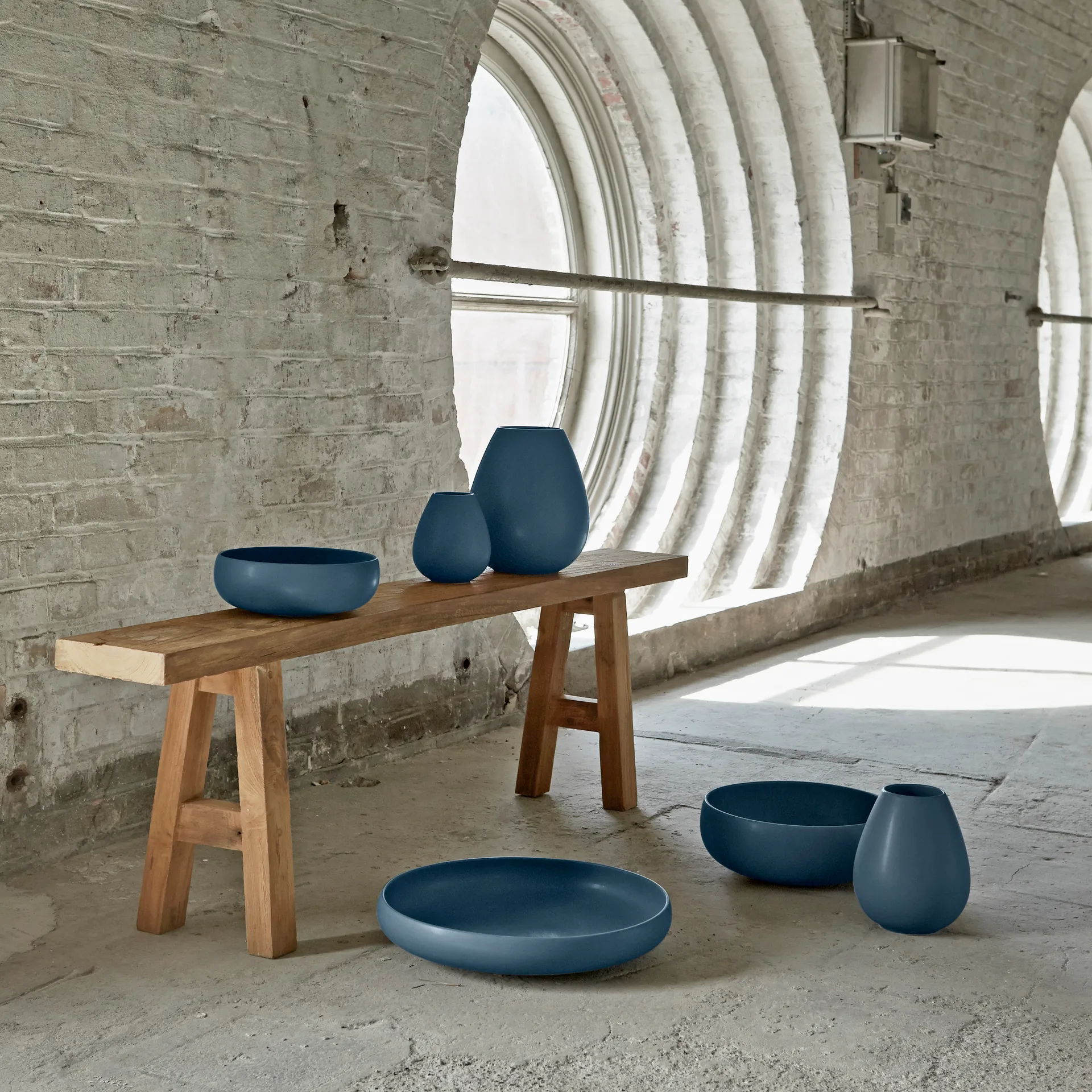 Earth vase 19 cm, Blue Knabstrup Keramik