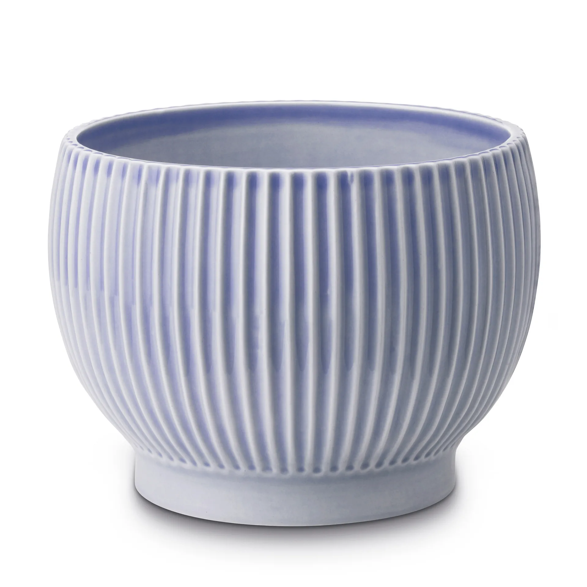 Knabstrup flower pot fluted Ø14.5 cm, Lavender blue Knabstrup Keramik