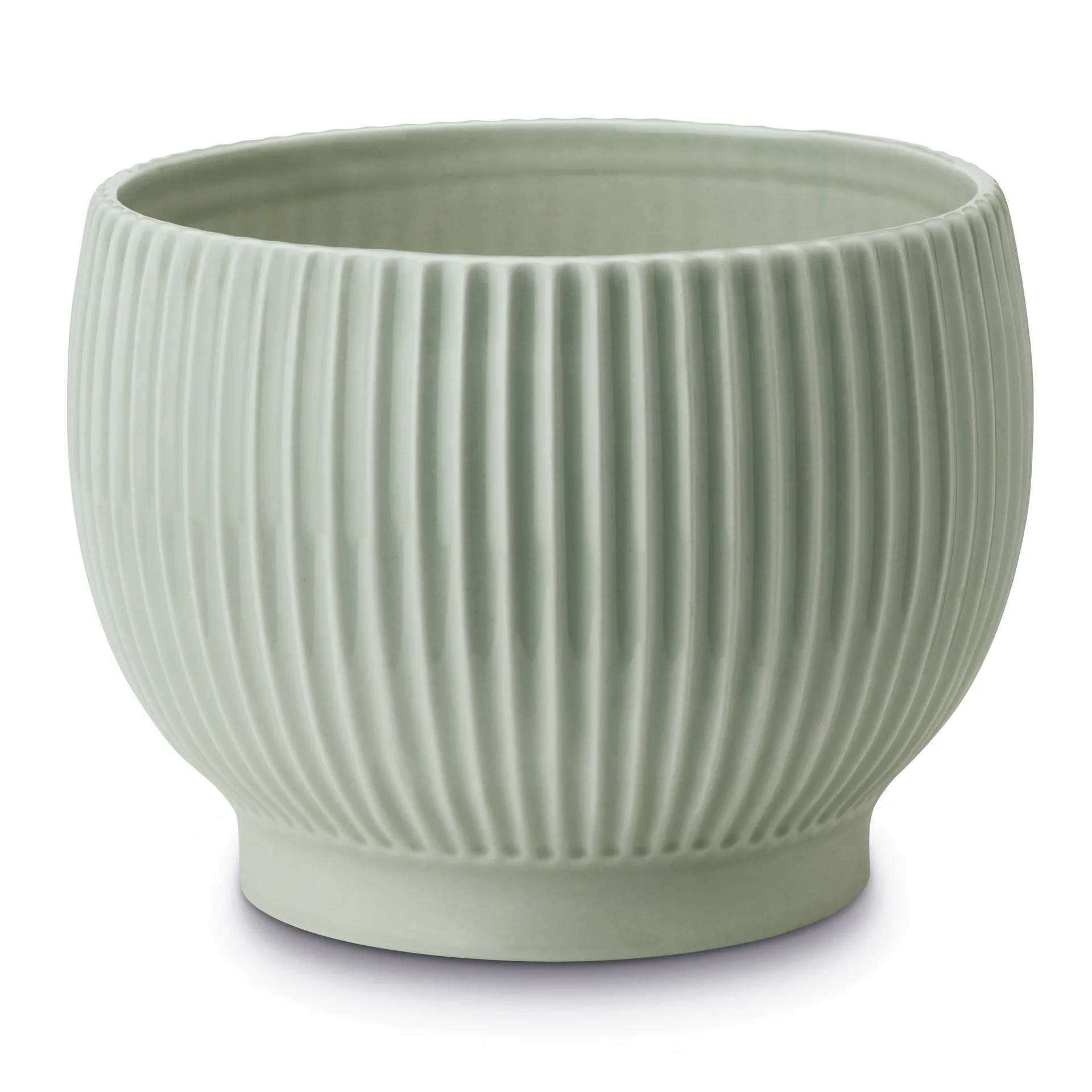 Knabstrup flower pot fluted Ø14.5 cm, Mint green Knabstrup Keramik