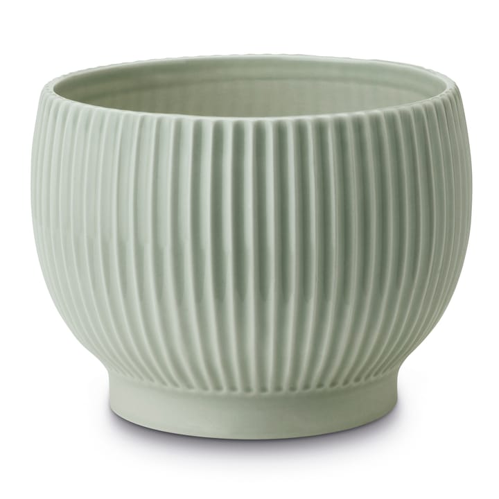 Knabstrup flower pot fluted Ø14.5 cm - Mint green - Knabstrup Keramik
