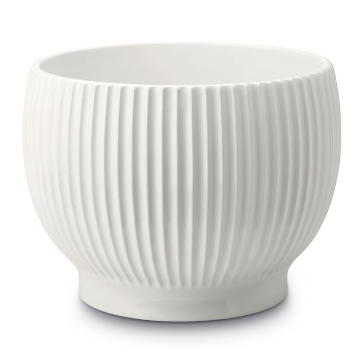 Knabstrup flower pot fluted Ø14.5 cm - White - Knabstrup Keramik