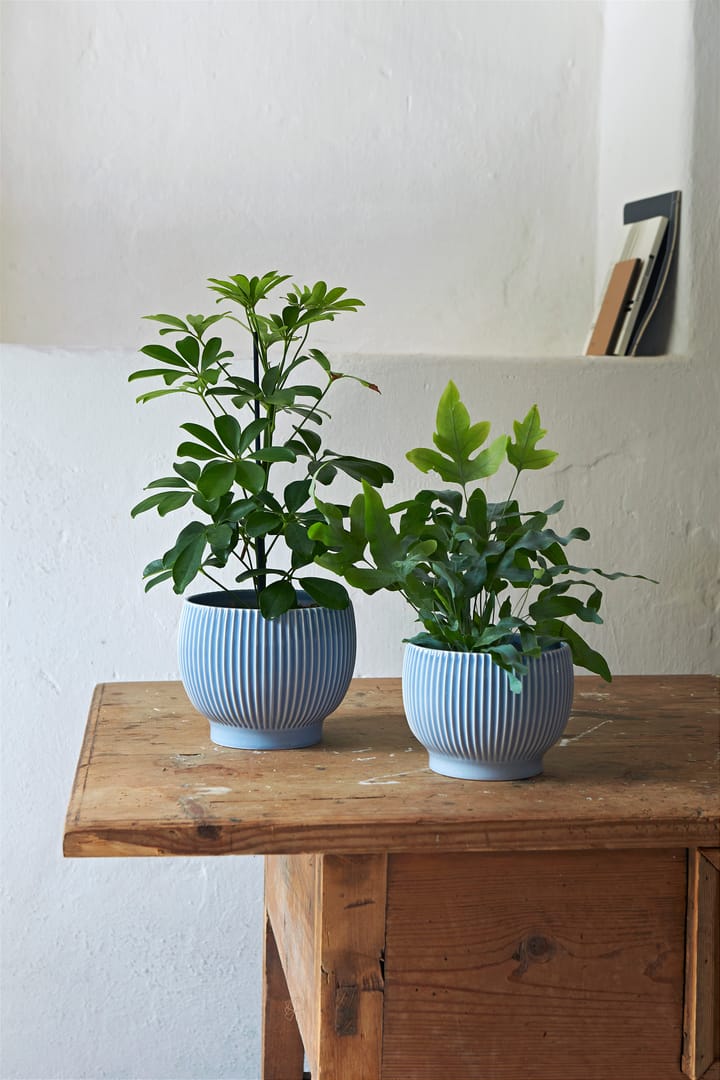 Knabstrup flower pot fluted Ø16.5 cm - Lavender blue - Knabstrup Keramik