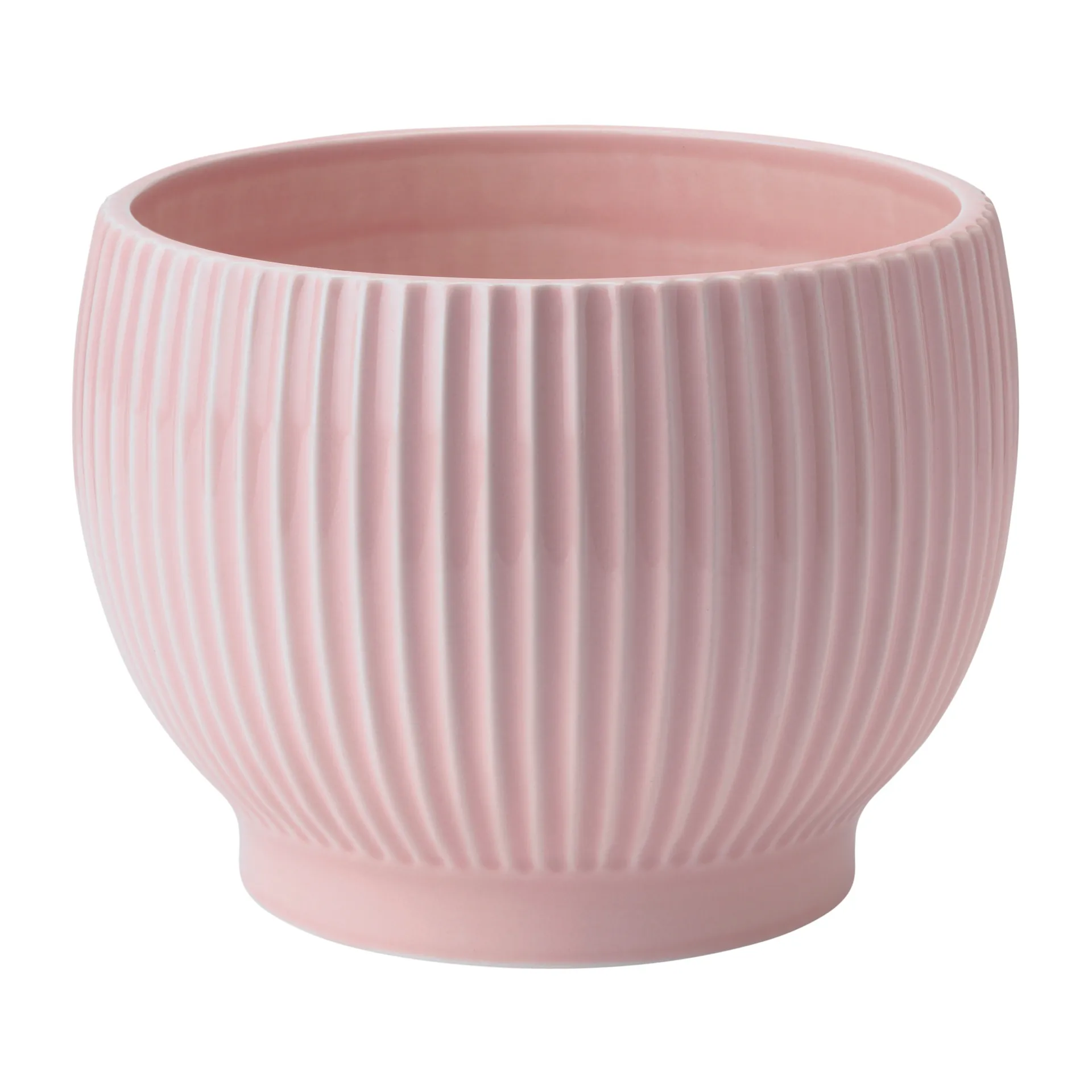 Knabstrup flower pot fluted Ø16.5 cm, Pink Knabstrup Keramik