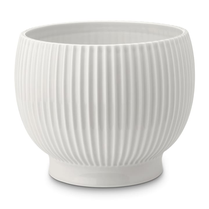 Knabstrup flower pot fluted Ø16.5 cm - White - Knabstrup Keramik