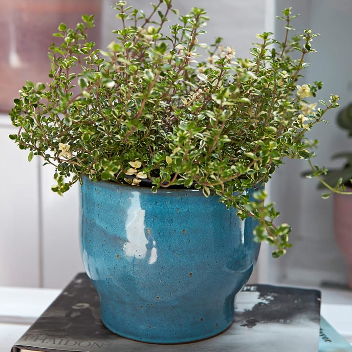 Knabstrup outdoor flower pot Ø16.5 cm - dusty blue - Knabstrup Keramik
