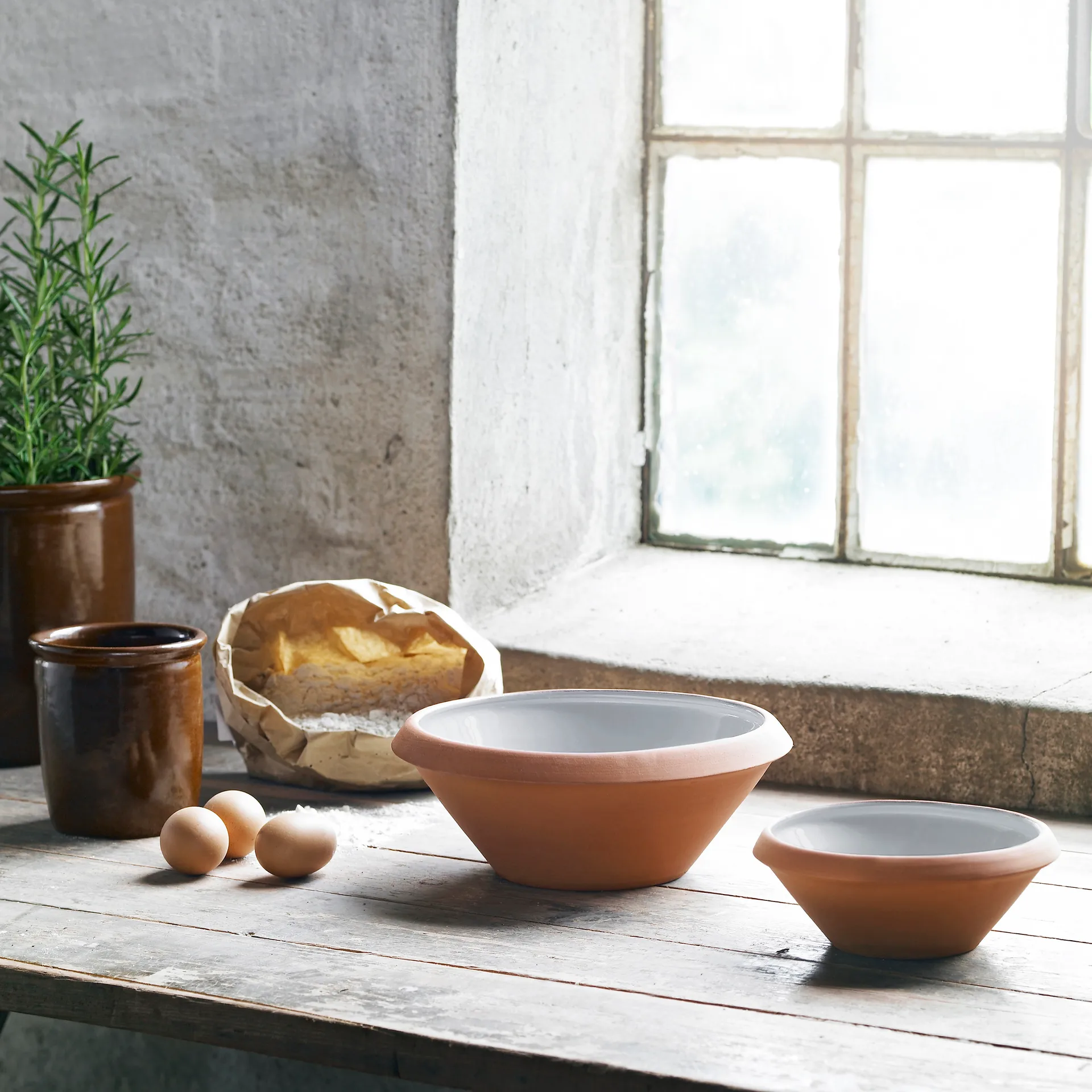Knabstrup proofing bowl 2 l, light grey Knabstrup Keramik