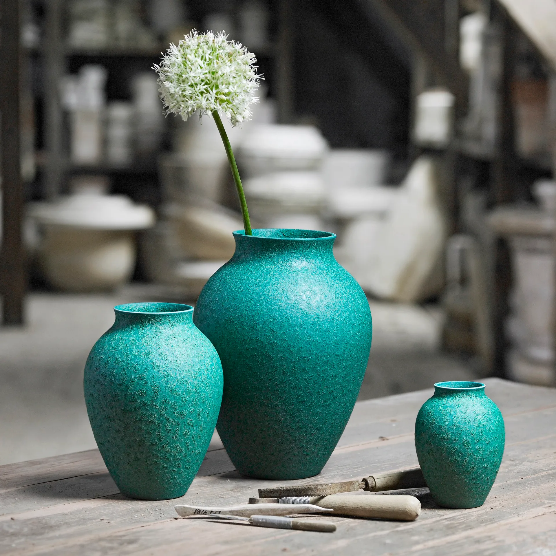 Knabstrup vase 20 cm, green Knabstrup Keramik