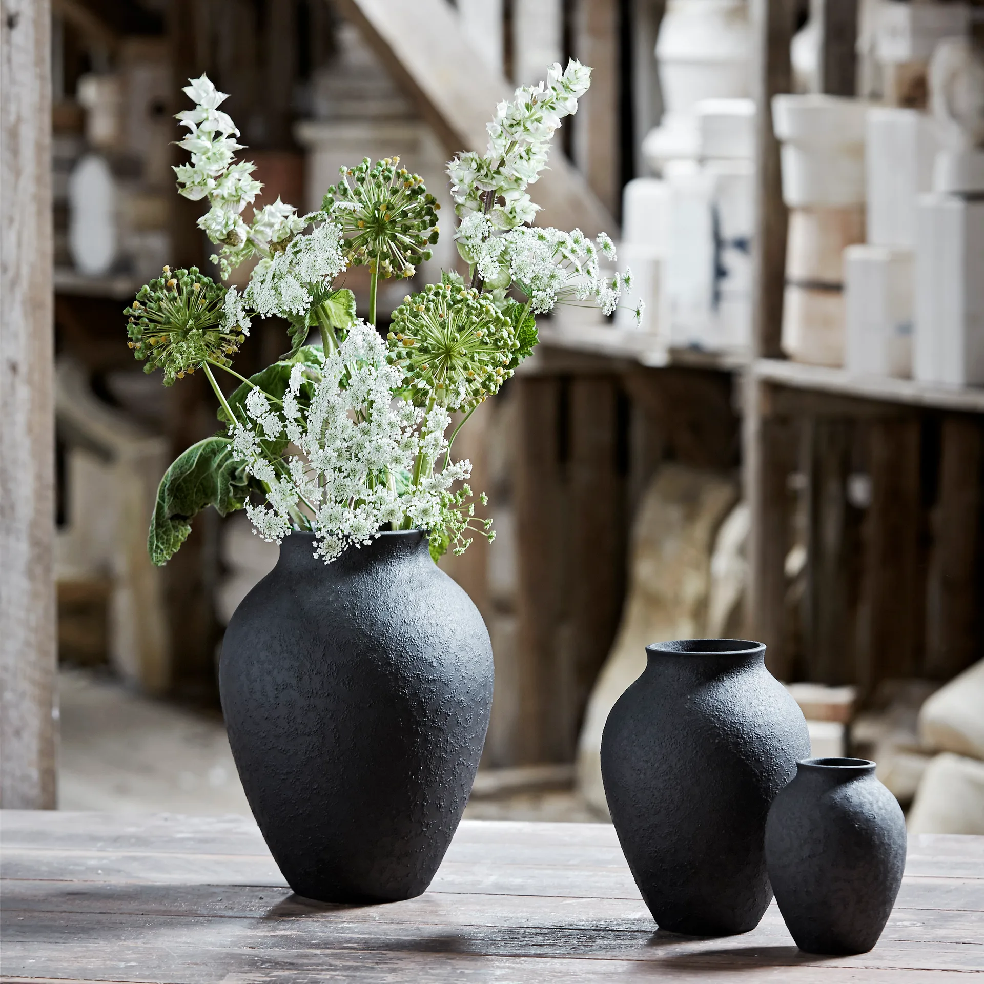 Knabstrup vase 35 cm, Black Knabstrup Keramik