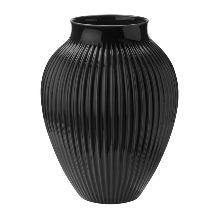 Knabstrup vase fluted 35 cm - Black - Knabstrup Keramik