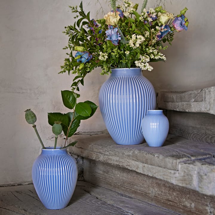 Knabstrup vase ribbed 12.5 cm - lavender blue - Knabstrup Keramik