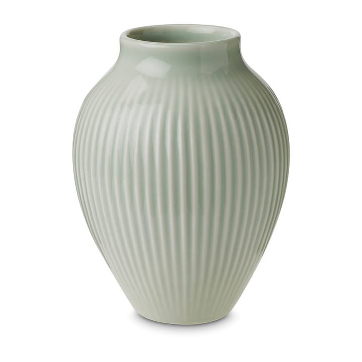 Knabstrup vase ribbed 12.5 cm - Mint green - Knabstrup Keramik