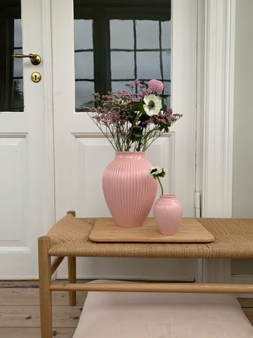 Knabstrup vase ribbed 12.5 cm - Pink - Knabstrup Keramik