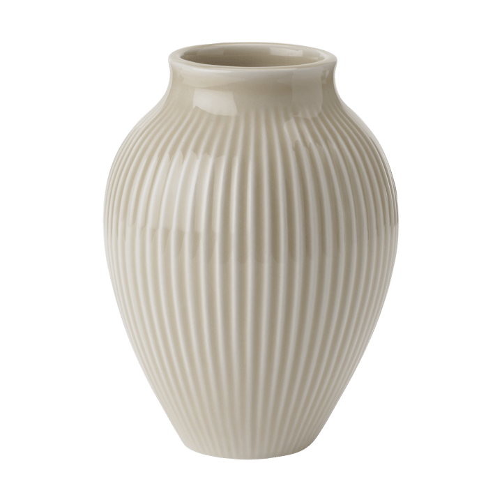 Knabstrup vase ribbed 12.5 cm - Ripple sand - Knabstrup Keramik