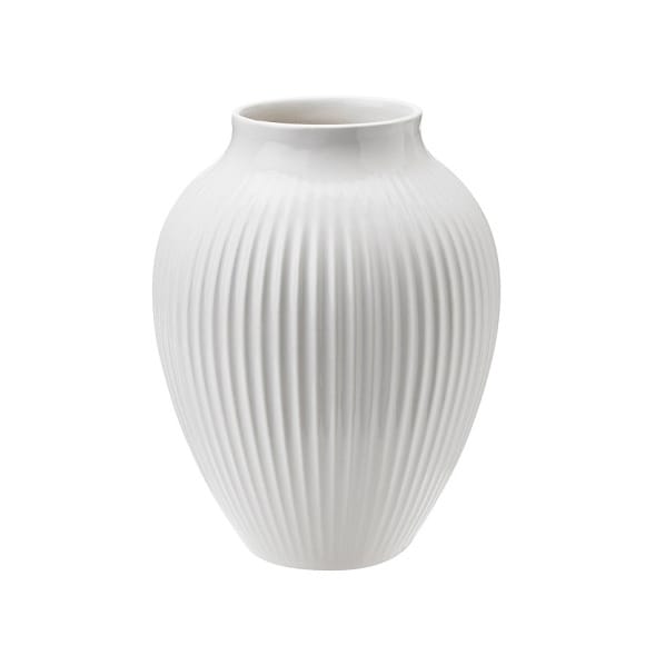 Knabstrup vase ribbed 12.5 cm - white - Knabstrup Keramik