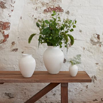 Knabstrup vase ribbed 12.5 cm - white - Knabstrup Keramik