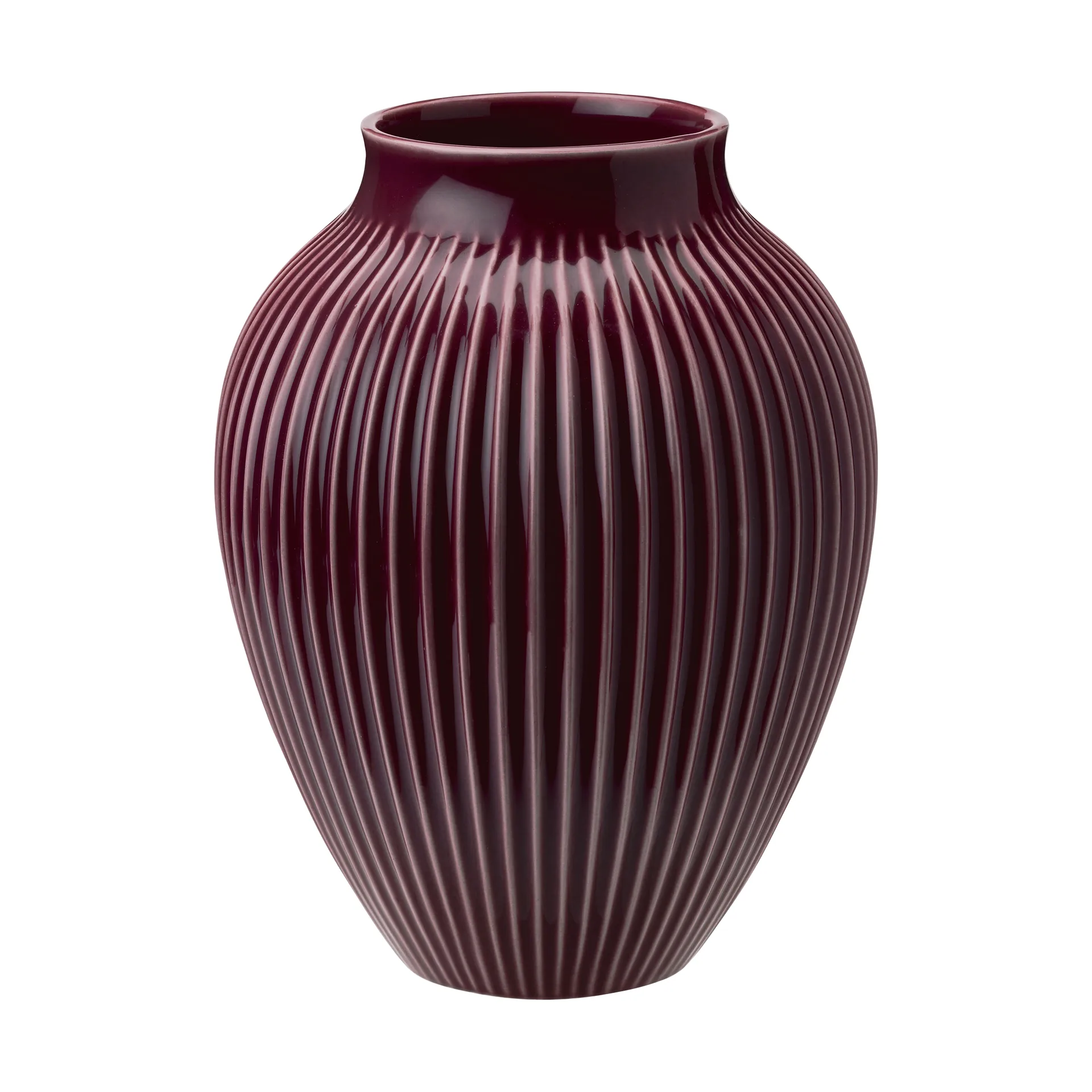 Knabstrup vase ribbed 20 cm, Berry Knabstrup Keramik