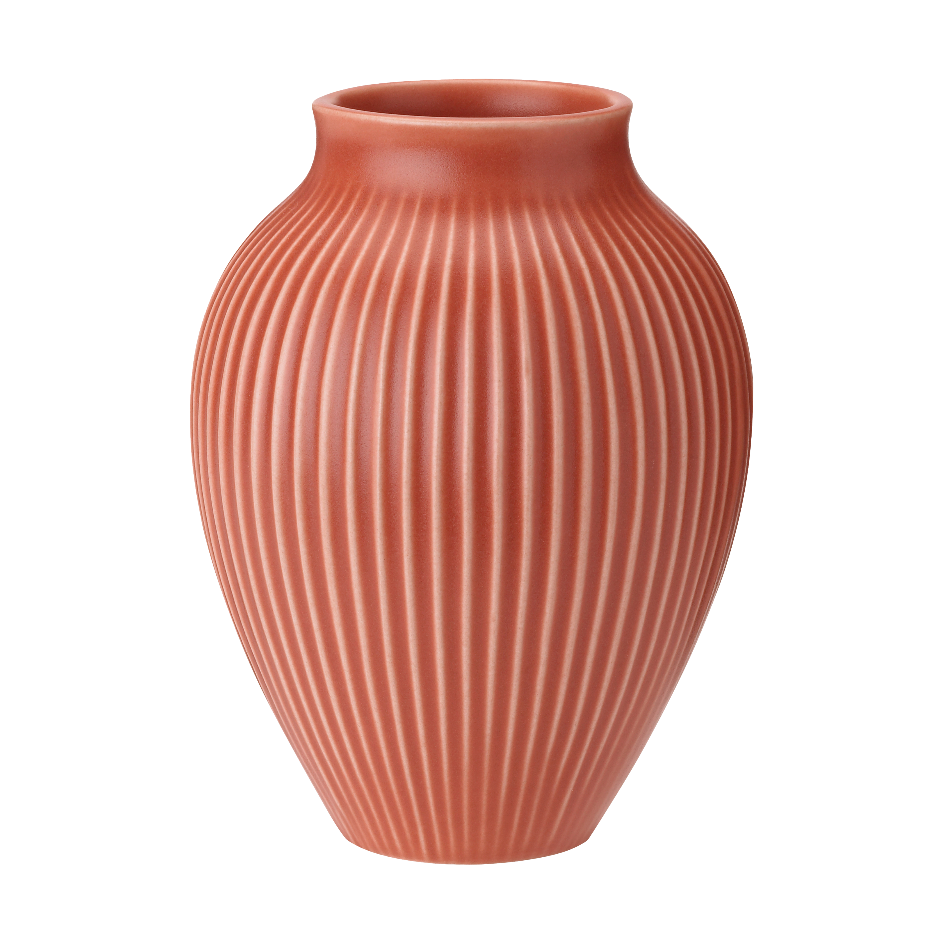 Knabstrup vase ribbed 20 cm from Knabstrup Keramik Knabstrup vase ribbed 20 cm from Knabstrup Keramik
