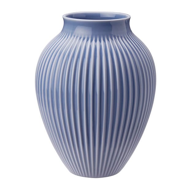 Knabstrup vase ribbed 20 cm - lavender blue - Knabstrup Keramik