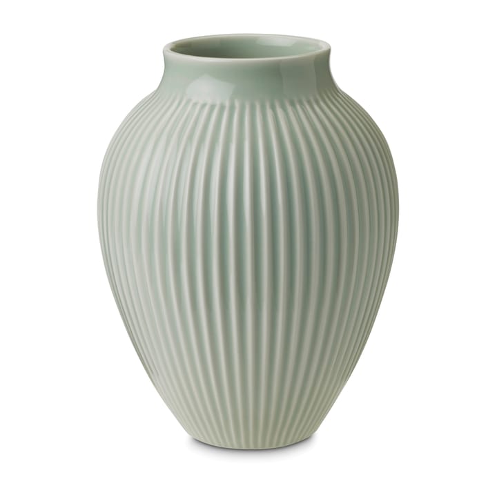Knabstrup vase ribbed 20 cm - Mint green - Knabstrup Keramik