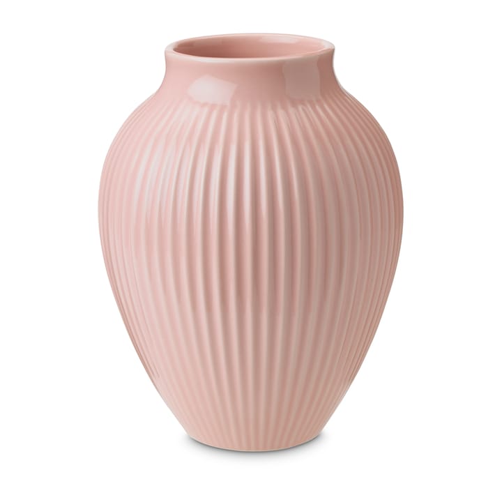 Knabstrup vase ribbed 20 cm - Pink - Knabstrup Keramik