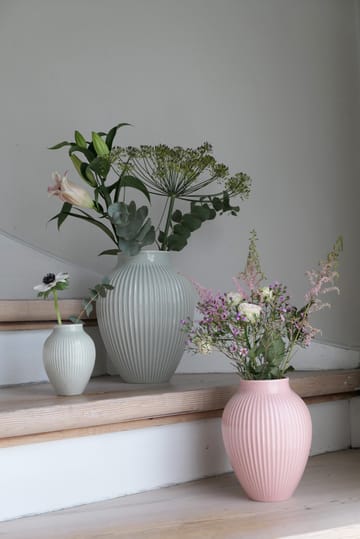 Knabstrup vase ribbed 20 cm - Pink - Knabstrup Keramik