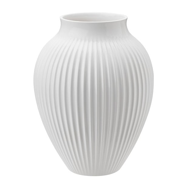 Knabstrup Keramik Knabstrup vase ribbed 20 cm white