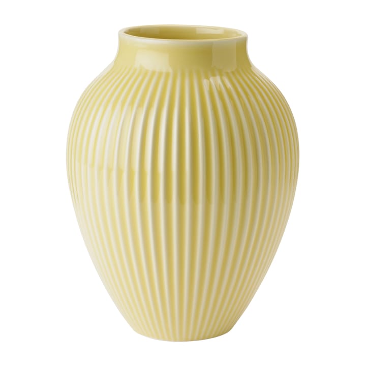 Knabstrup vase ribbed 20 cm - Yellow - Knabstrup Keramik