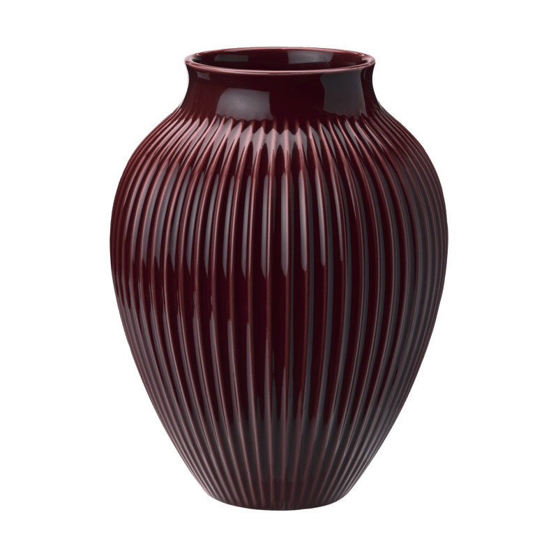 Knabstrup Keramik Knabstrup vase ribbed 27 cm Berry