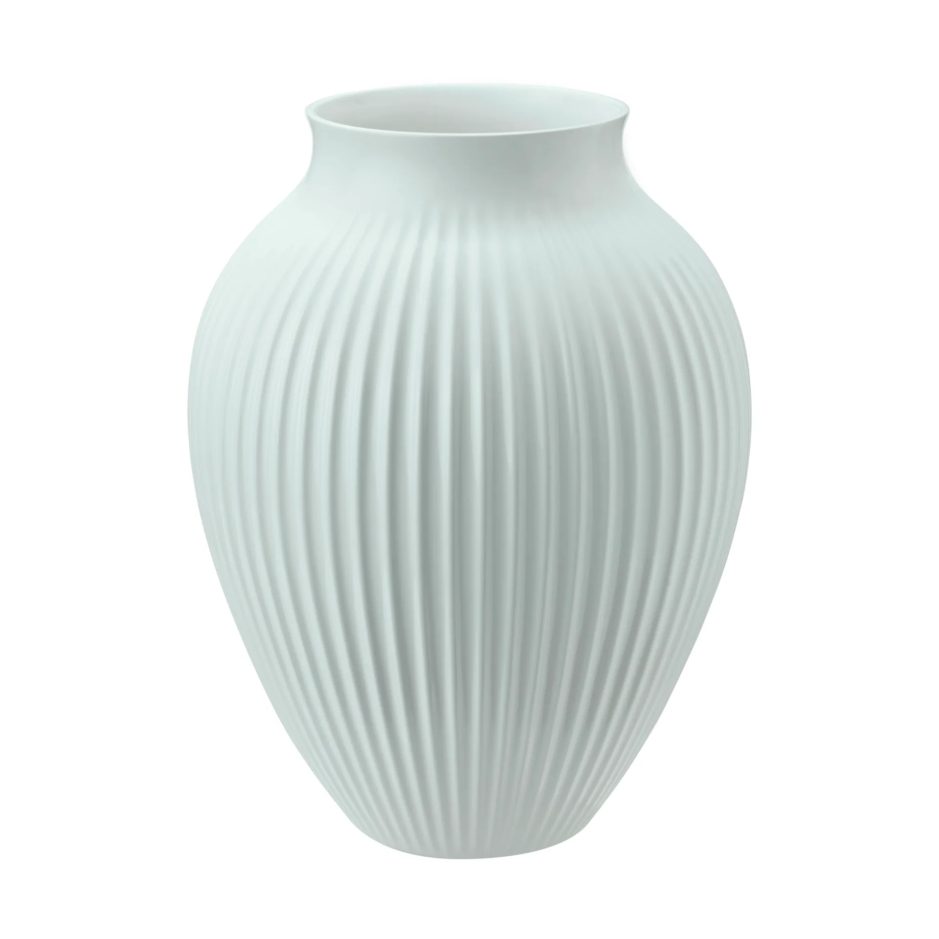 Knabstrup vase ribbed 27 cm, Ice blue Knabstrup Keramik
