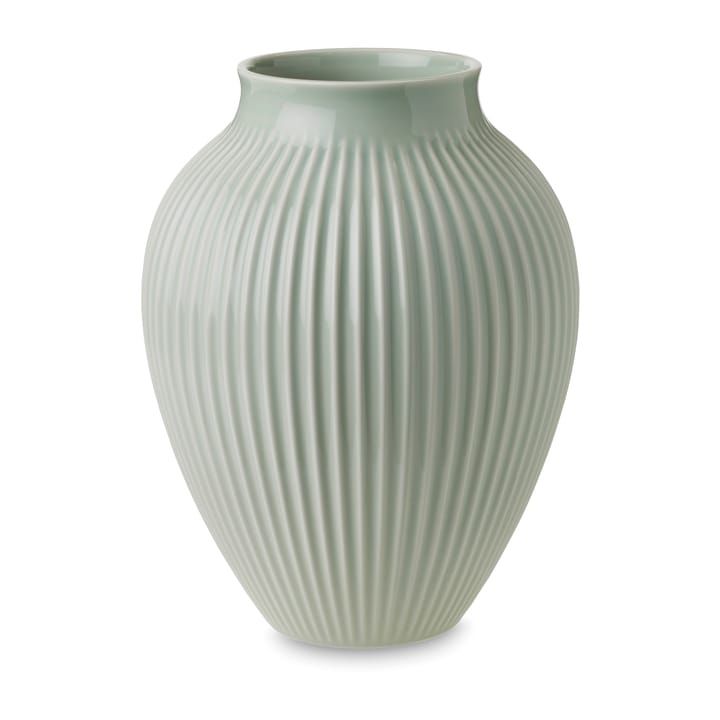 Knabstrup vase ribbed 27 cm - Mint green - Knabstrup Keramik