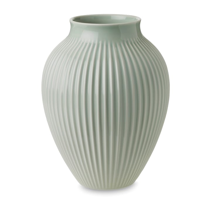 Knabstrup vase ribbed 27 cm, Mint green Knabstrup Keramik