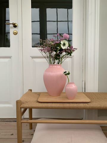 Knabstrup vase ribbed 27 cm - Pink - Knabstrup Keramik