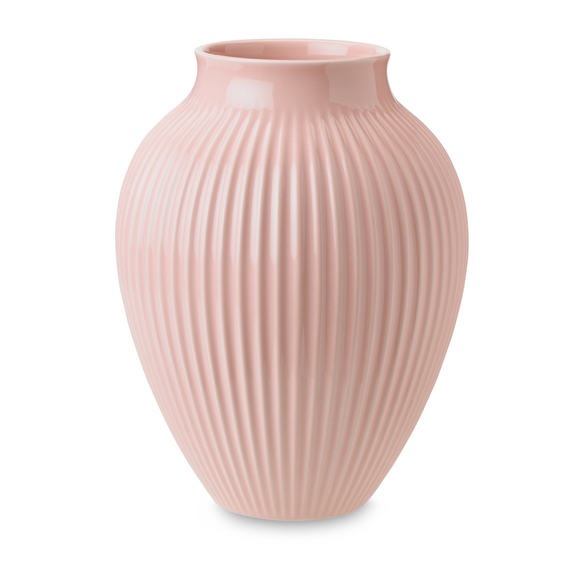 Knabstrup Keramik Knabstrup vase ribbed 27 cm Pink | Scandinavian Design | Vases | Pink