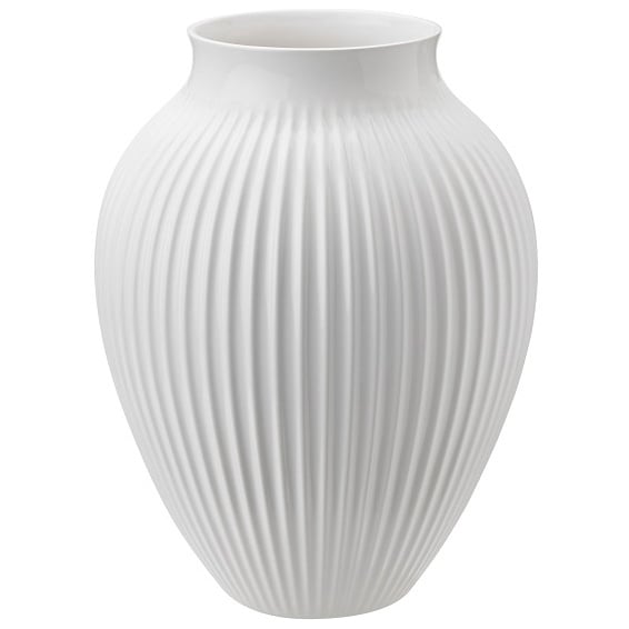 Knabstrup Keramik Knabstrup vase ribbed 27 cm white